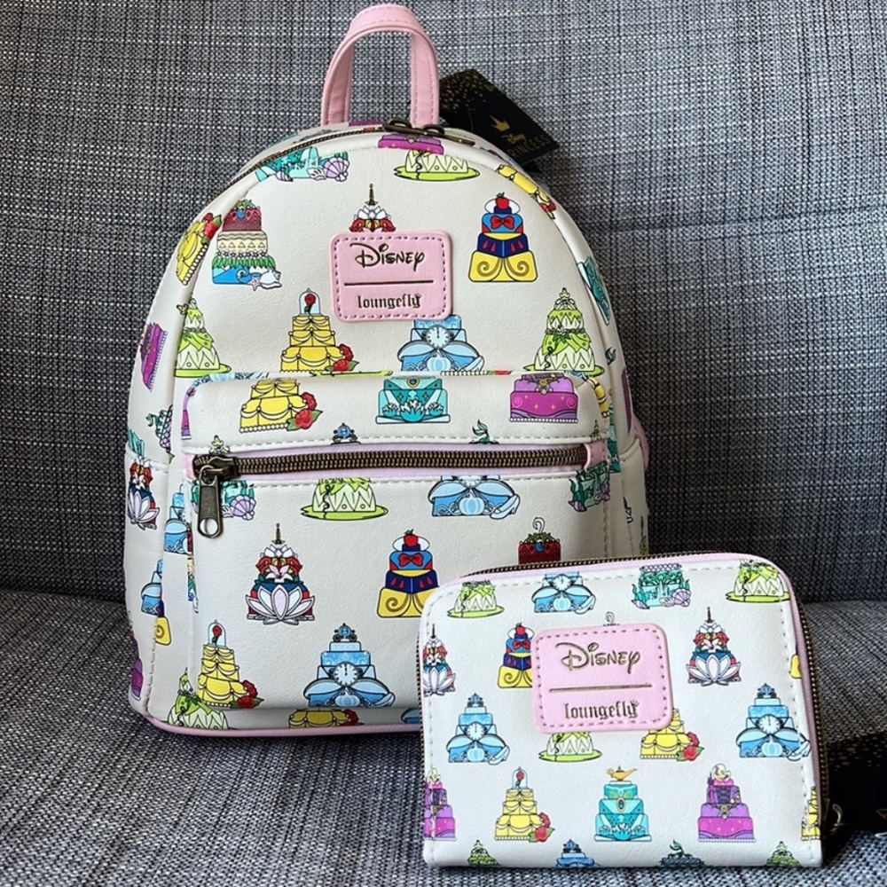 Loungefly Disney Princess Cakes Mini Backpack and Wallet set